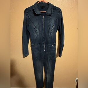 Bebe Indigo Denim Jumpsuit